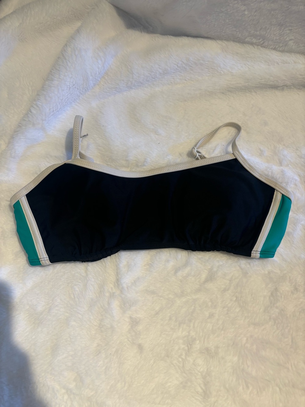 Black and green bikini top